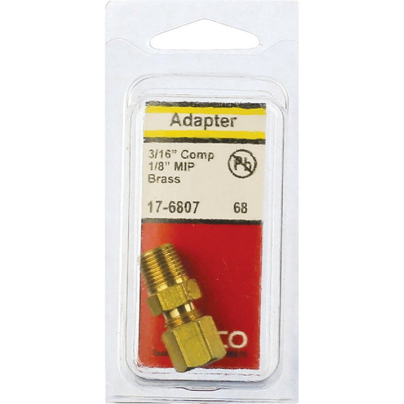 Lasco 3-16 In. C x 1-8 In. MPT Brass Compression Adapter 17-6807 402879