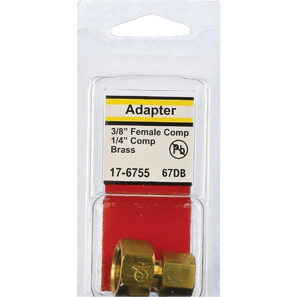 Lasco 3-8 In. FC x 1-4 In. MC Brass Compression Adapter 17-6755 402848