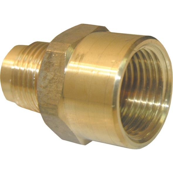 Lasco 5/8 In. F x 1/2 In. M Brass Flare Adapter 17-5855 Lasco 5/8 In. F x 1/2 In. M Brass Flare Adapter 17-5855
