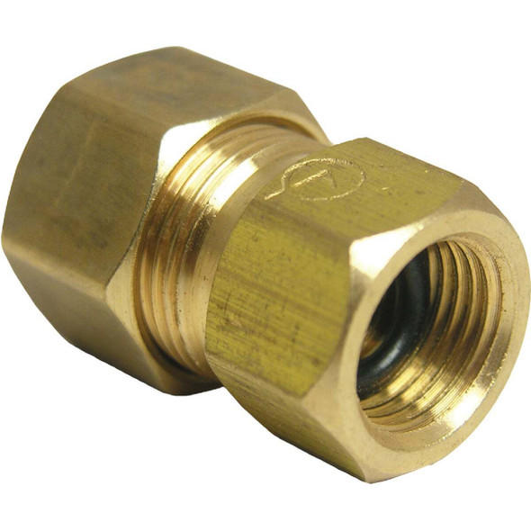 Lasco 1/4 In. FC x 3/8 In. MC Brass Compression Adapter 17-6759