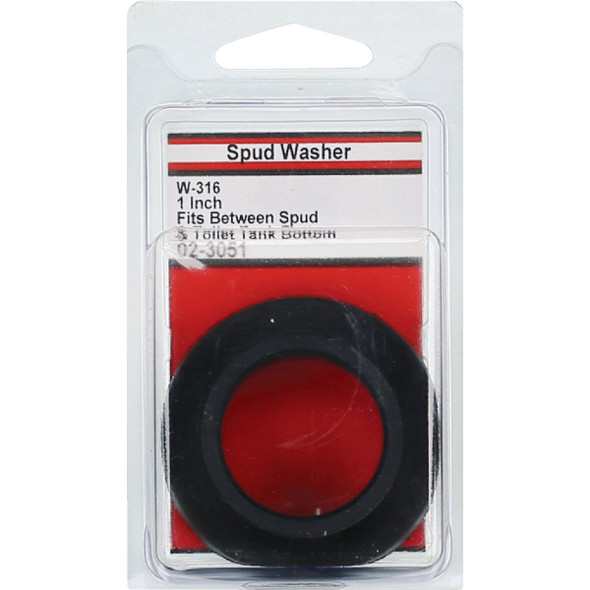 Lasco 1 In. Black Rubber Toilet Spud Flanged Washer  02-3051 402411