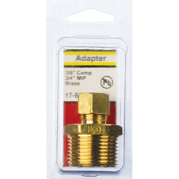 Lasco 3-8 In. C x 3-4 In. MPT Brass Compression Adapter 17-6839 402920