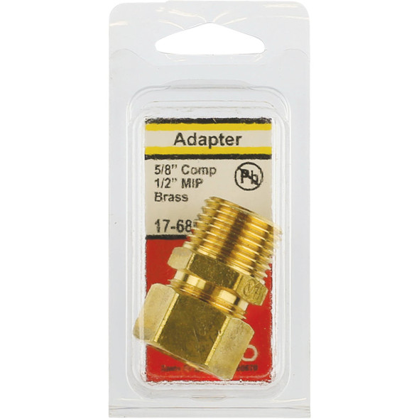 Lasco 5/8 In. C x 1/2 In. MPT Brass Compression Adapter Lasco 5/8 In. C x 1/2 In. MPT Brass Compression Adapter