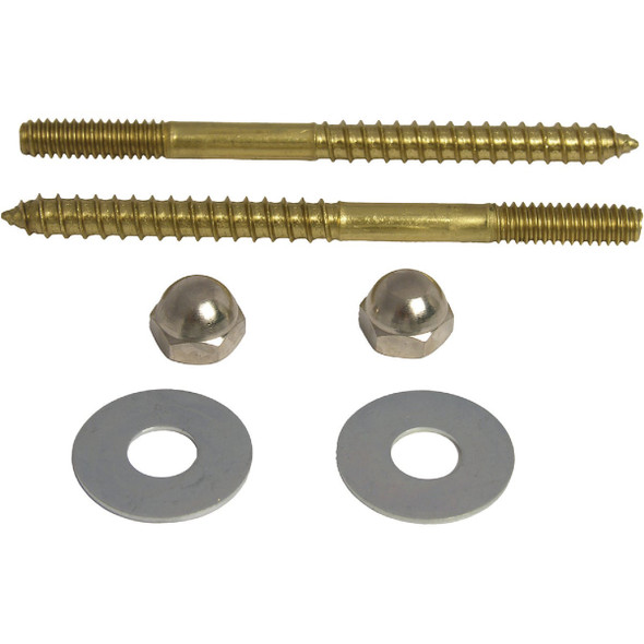 Lasco 1/4 In. x 3-1/2 In. Brass Toilet Screws  04-3603