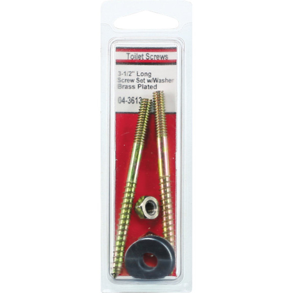 Lasco 1-4 In. x 3-1-2 In. Die Cast Metal Toilet Screws  04-3613 402167