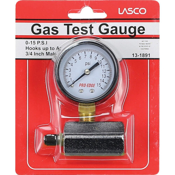 Lasco 3-4 In. FIP 15 PSI Gas Test Gauge 13-1891 402294