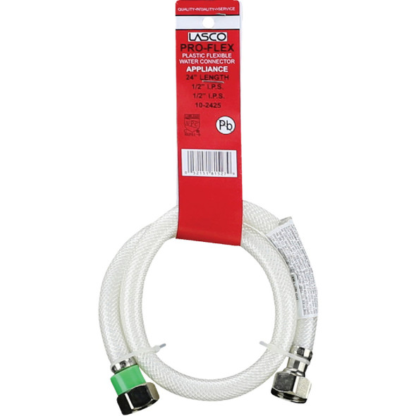 Lasco 1/2 In. FIP x 1/2 In. FIP X 24 In. L Braided Poly Vinyl Faucet Connector Lasco 1/2 In. FIP x 1/2 In. FIP X 24 In. L Braided Poly Vinyl Faucet Connector