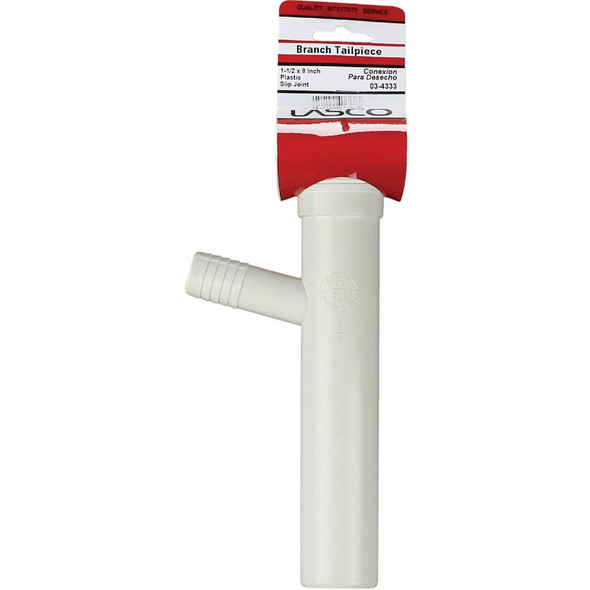Lasco 1-1-2 In. x 8 In. White Slip Joint Dishwasher Tailpiece 03-4333 402034