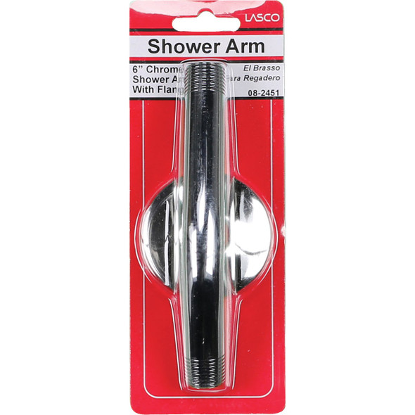 Lasco 6 In. Chrome Shower Arm and Flange 08-2451 404196