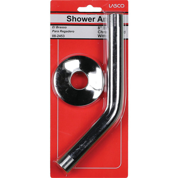 Lasco 8 In. Chrome Shower Arm and Flange 08-2453 404199