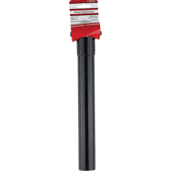 Lasco 1-1-2 In. OD x 12 In. L Black Plastic Extension Tube 03-4365 402161