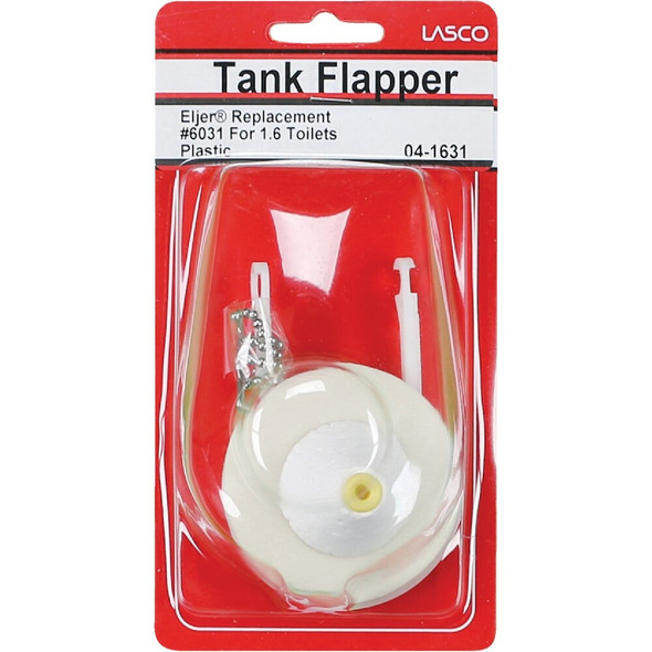 Lasco Eljer White Plastic Toilet Flapper with Foam Float & Chain 04-1631 402017