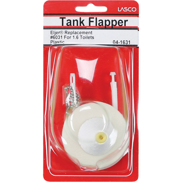 Lasco Eljer White Plastic Toilet Flapper with Foam Float & Chain 04-1631 402017