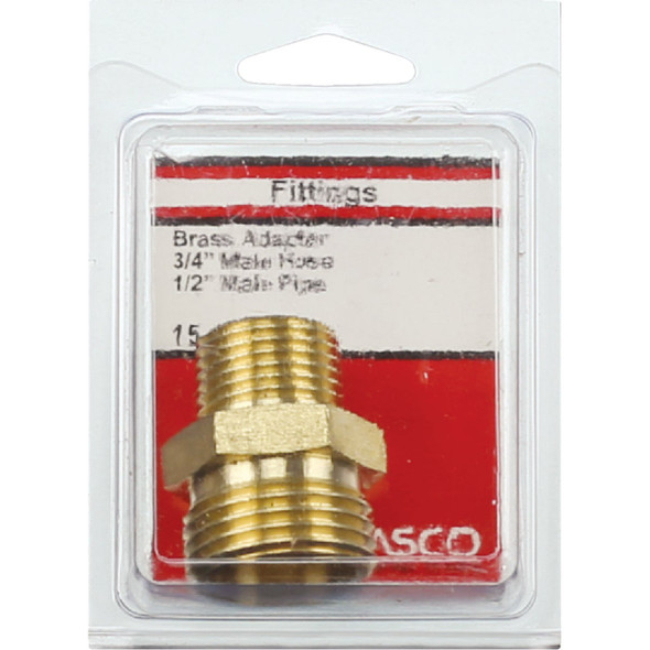 Lasco 3/4 In. MHT x 1/2 In. MPT Brass Adapter Lasco 3/4 In. MHT x 1/2 In. MPT Brass Adapter