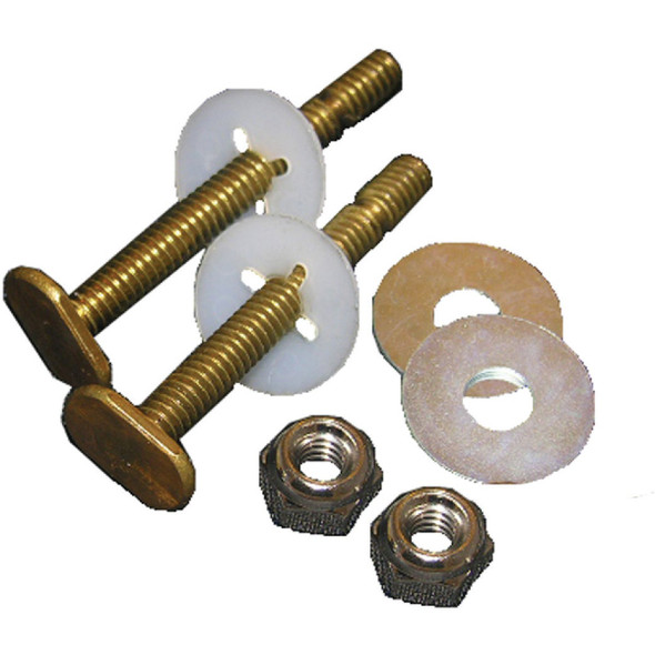 Lasco 5/16 In. x 2-1/4 In. Heavy-Duty Brass Toilet Bolts  04-3645