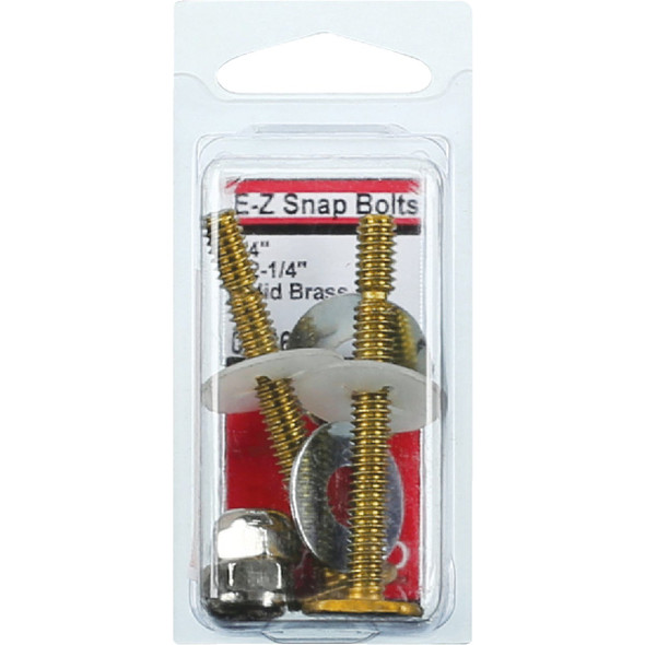 Lasco 1-4 In. x 2-1-4 In. Solid Brass Toilet Bolts (2 Pack) 04-3647 402096