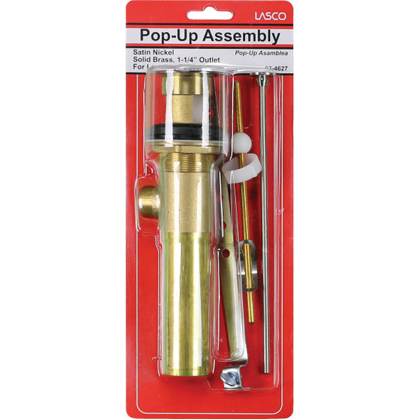 Lasco 1-1-4 In. Satin Nickel Brass Pop-Up Assembly 03-4627 402203
