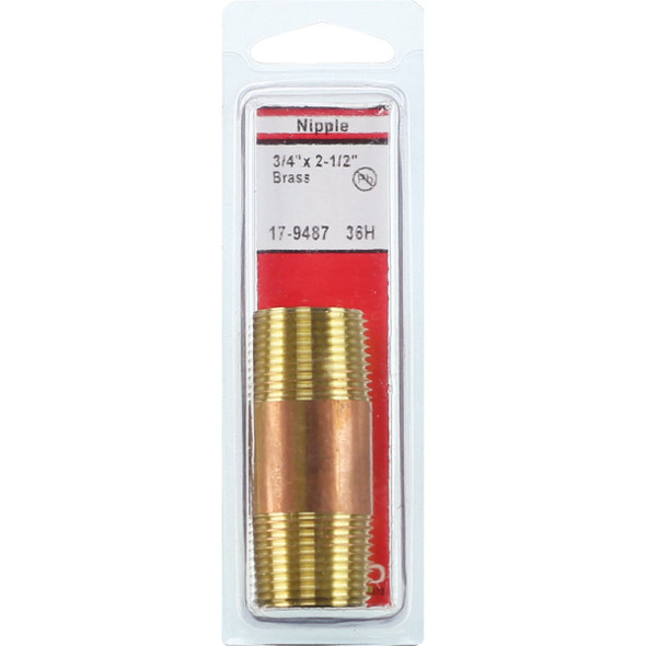 Lasco 3-4 In. x 2-1-2 In. Red Brass Nipple 17-9487 402320