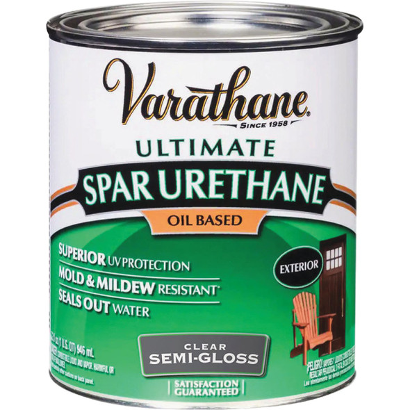 Varathane Semi-Gloss Clear Low VOC Exterior Spar Urethane, 1 Qt.