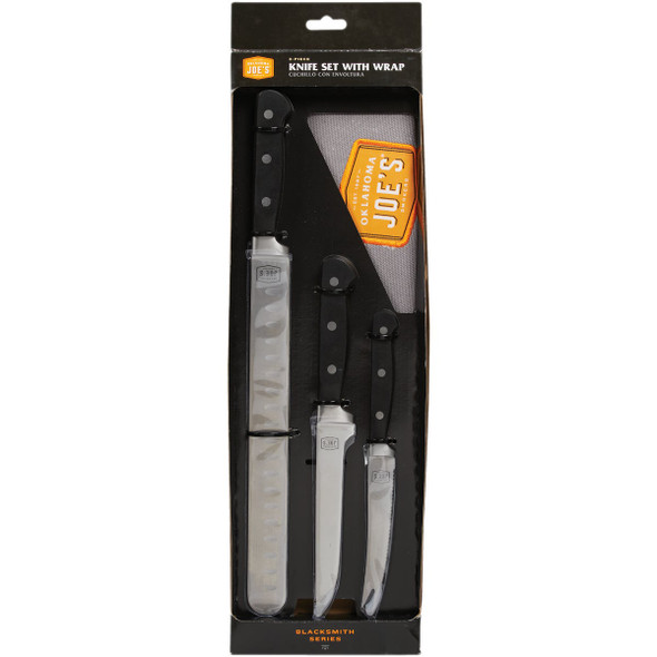 Oklahoma Joe's Blacksmith Stainless Steel 3-Piece BBQ Knife Set & Case 5789579R04 837424