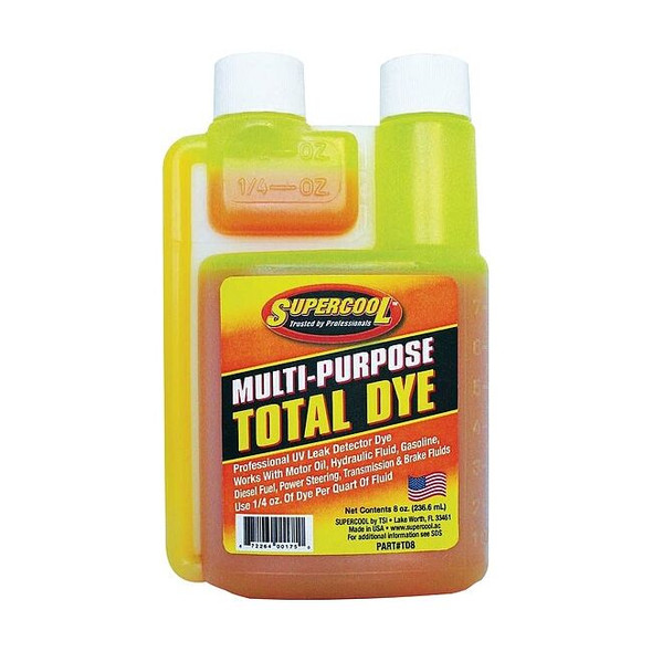 Supercool UV Fluid Leak Detection Dye, 8 Oz TD8