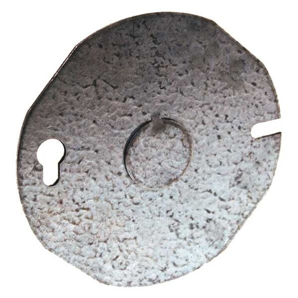 Box Cover, Ceiling Box Type, 1 Gang, Galvanized Steel, KO Centered Cover Type