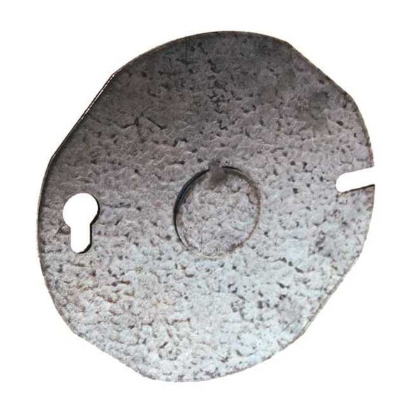 Box Cover, Ceiling Box Type, 1 Gang, Galvanized Steel, KO Centered Cover Type