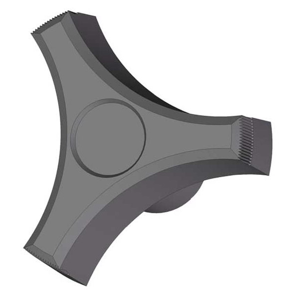 Three Prong Knob, 5/16-18 Thread Size, 1.125"L, Steel