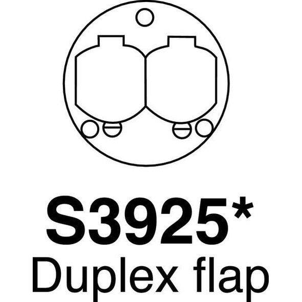 Hubbell Wiring Device-Kellems Box Cover, Floor Box Type, 2 Gang, Brass S3925
