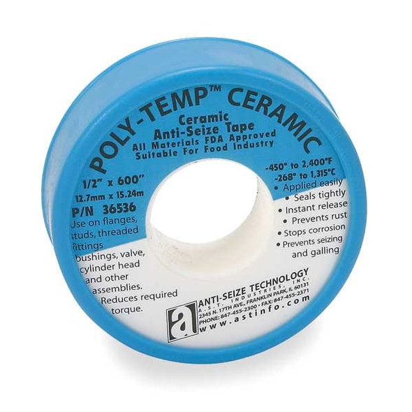 Anti-Seize Technology Anti-Seize Tape,3/4" W,Off-White 36551
