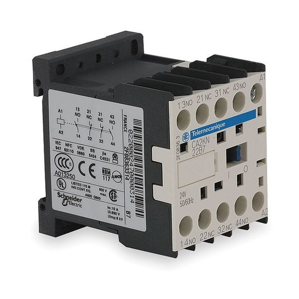 Schneider Electric IEC Control Relay,4NO,120VAC,10A CA2KN40G7