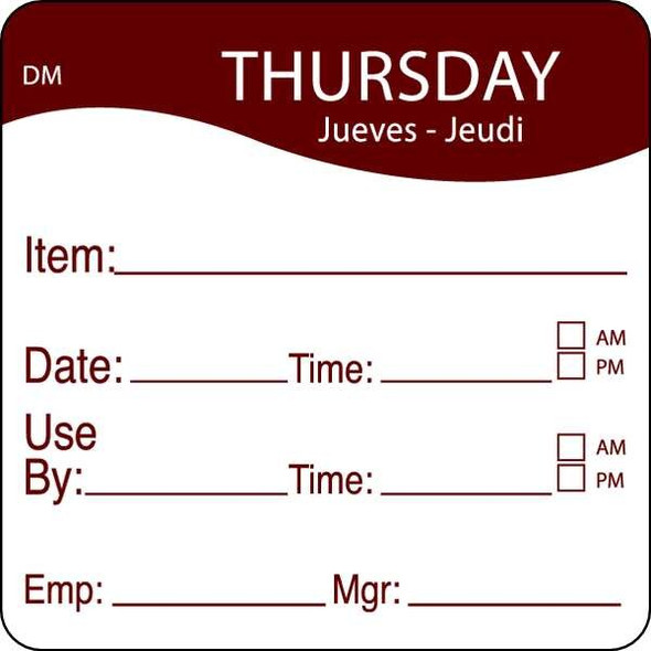 Daymark Day Label,Brown,PK250 1100534