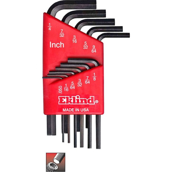 Eklind 11 Piece SAE L-Shape Hex Key Set, 10111 10111