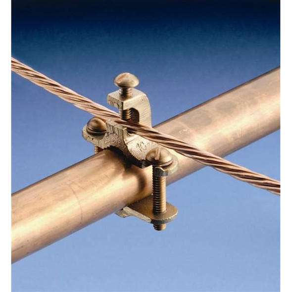 Nvent Erico Ground Clamp,Perpendicular Burial,Bronze EK17