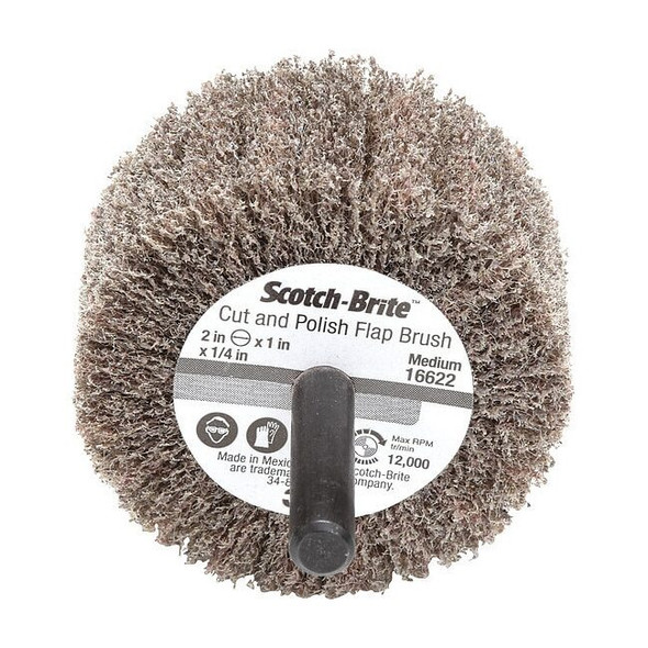 Scotch-Brite Flap Wheel, Non-Woven, AO, 2x1x1/4 Shnk, MED 61500297637