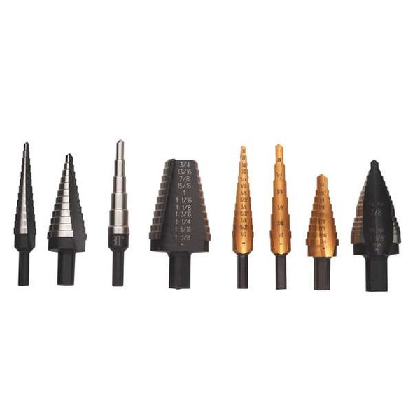 Irwin Step Drill Bit Set,Cobalt,1/8-3/4,3 pc. 10502cb