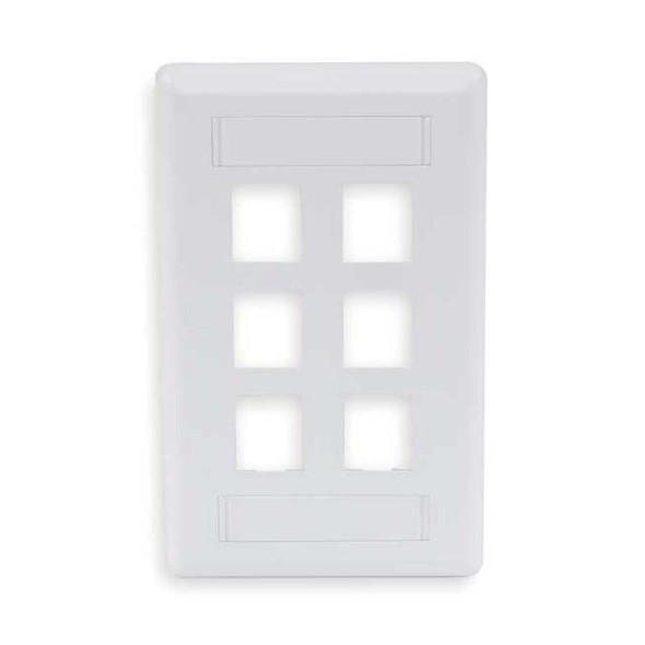 Hubbell Premise Wiring Wall Plate,6 Port IFP16OW