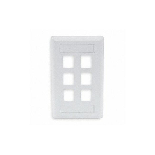 Hubbell Premise Wiring Wall Plate,6 Port IFP16OW Hubbell Premise Wiring Wall Plate,6 Port IFP16OW