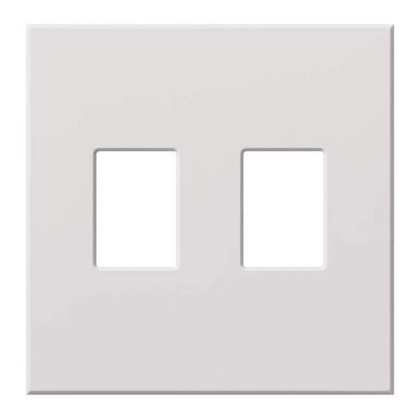 Architectural Wall Plates, Number of Gangs: 2 Plastic, Matte Finish, White
