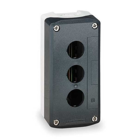 Schneider Electric Pushbutton Enclosure,22mm,3 Hole,Plastic XALD03H7