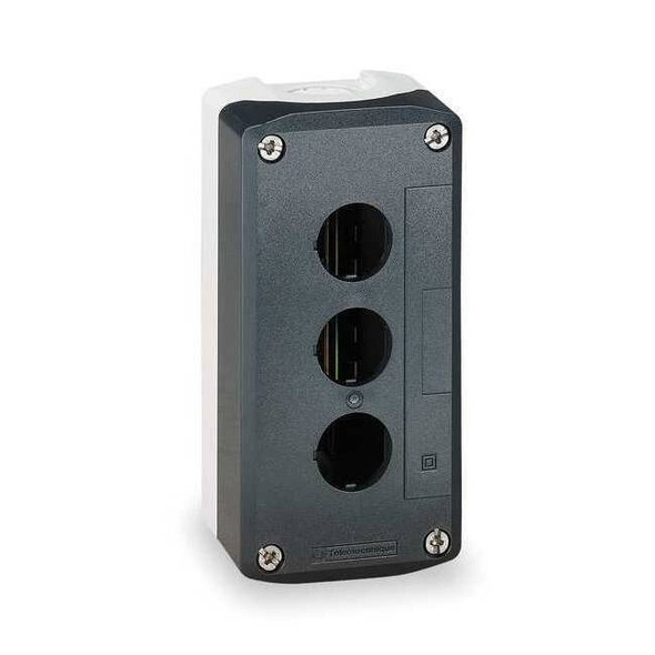 Schneider Electric Pushbutton Enclosure,22mm,3 Hole,Plastic XALD03H7