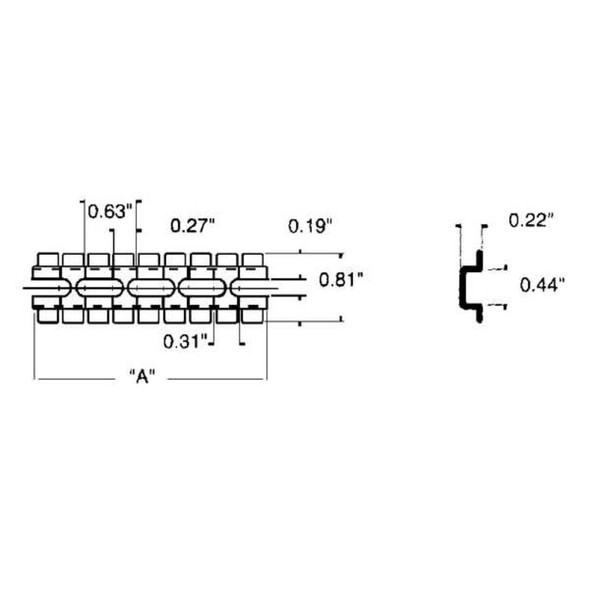 Square D Mounting Channel,36 in L,Snap-Off 9080GH236