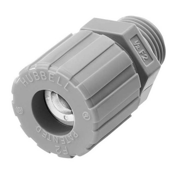Hubbell Wiring Device-Kellems Liquid Tight Connector,1/2 in., Gray SHC1022CR