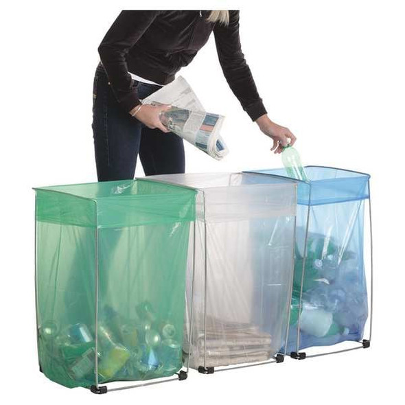 Bag Buddy Bag Holder, For 30 gal and 33 gal Bag, 16 in L 14 in W 23 in H, Steel, Silver BB99191