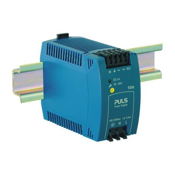 Puls DC Power Supply, 100/240V AC, 48/56V DC, 50 W, 1.1 A, DIN Rail ML50.105