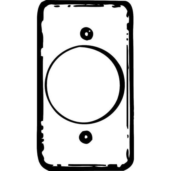 Raco Box Cover, Square Box Type, 1 Gang, Galvanized Zinc, Single Receptacle Cover Type 863