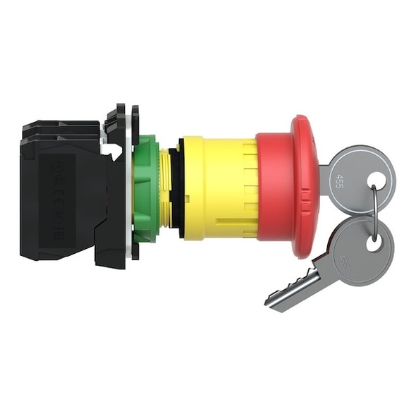 Schneider Electric EmergncyStpPushButtn,NonIllm,Red,1NO/1NC XB5AS9445