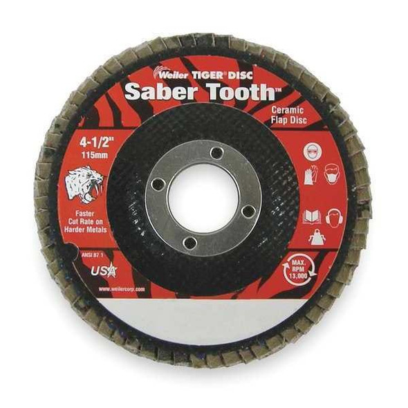 Weiler Arbor Flap Disc, 4-1/2, 36, Extra Coarse 98107