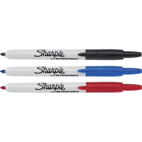 Sharpie Permanent Marker Set, Black, Blue, Red, Fine Tip, Capped, 3 PK 32726PP