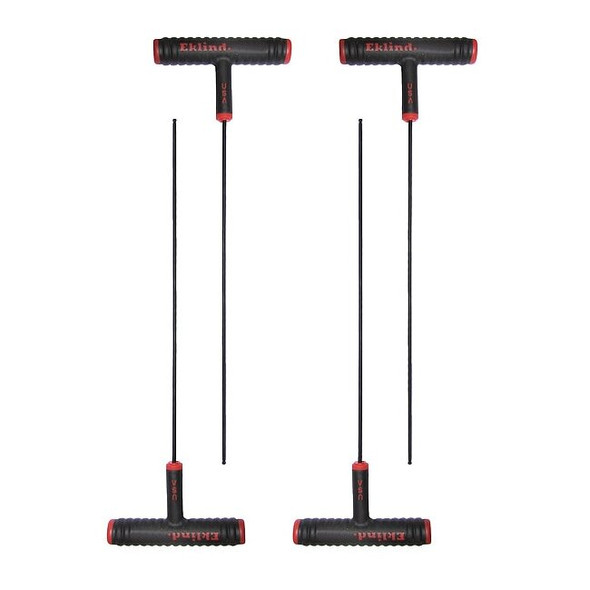 SAE Plain Ball Hex Key Hex Key, 1/8" Tip Size, 9 in Long, 3 in Short, 4 PK